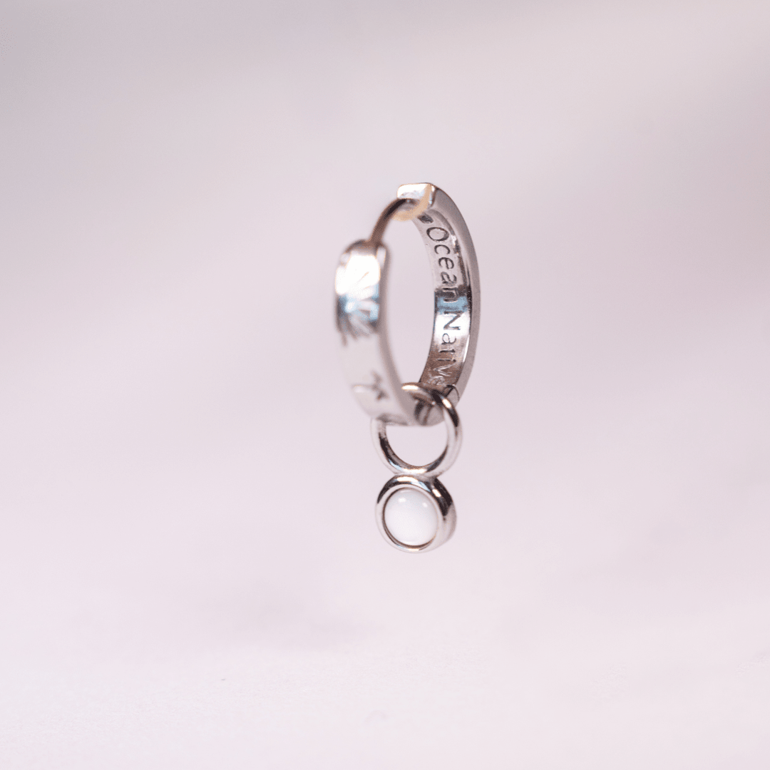The Ocean Muse Hoop Earrings - Pearl Stone - Gold &amp; Silver - Ocean Native