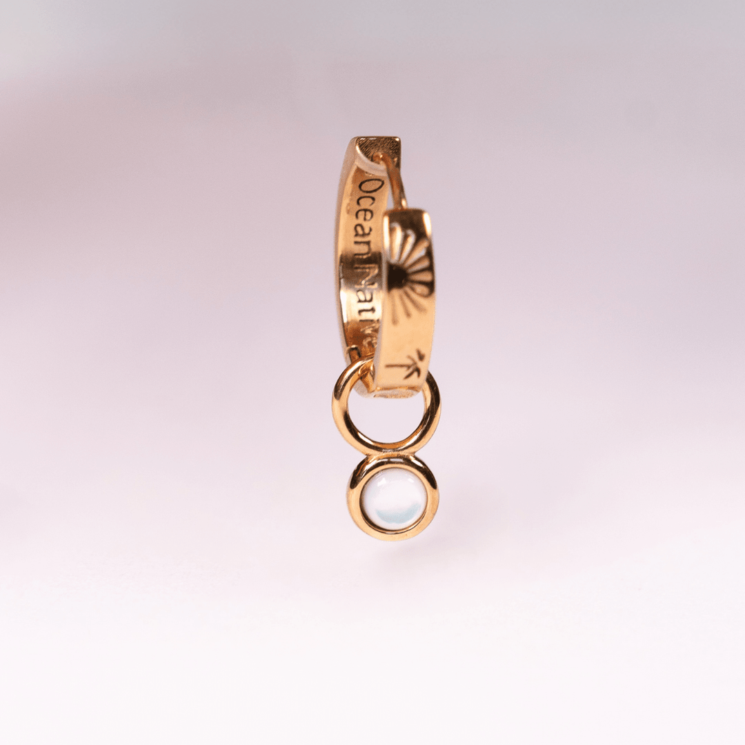 The Ocean Muse Hoop Earrings - Pearl Stone - Gold &amp; Silver - Ocean Native