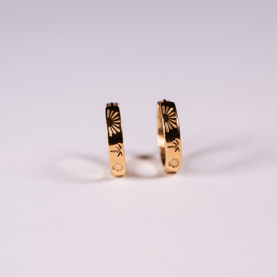 The Ocean Muse Hoop Earrings - Turquoise Stone - Gold &amp; Silver - Ocean Native