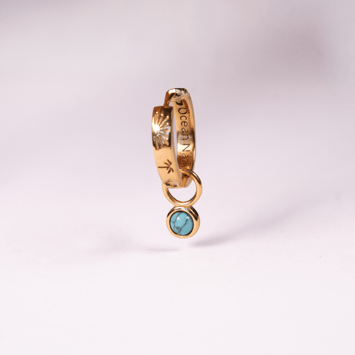 The Ocean Muse Hoop Earrings - Turquoise Stone - Gold &amp; Silver - Ocean Native