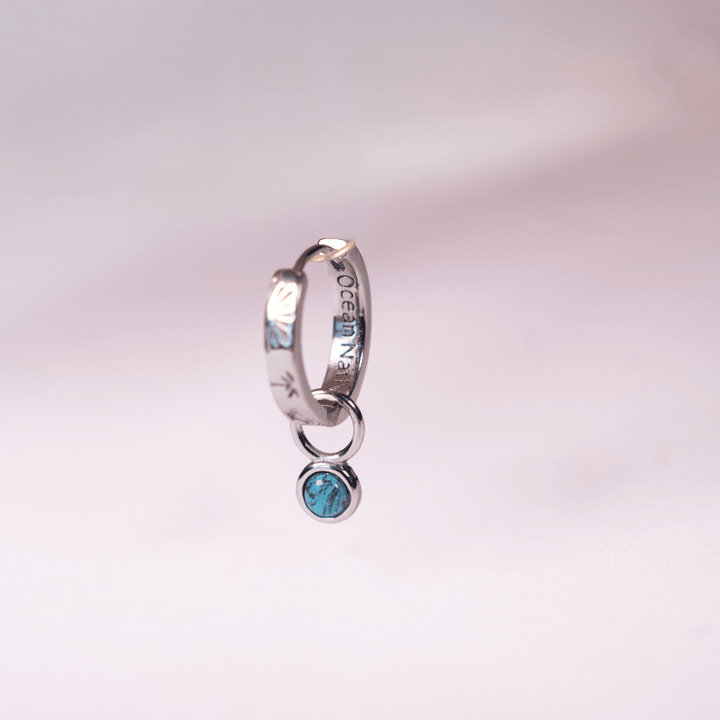 The Ocean Muse Hoop Earrings - Turquoise Stone - Gold &amp; Silver - Ocean Native