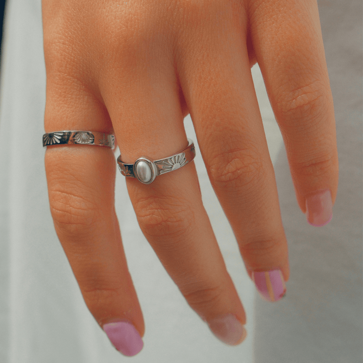 The Ocean Muse Ring - Pearl Stone - Gold &amp; Silver - Ocean Native