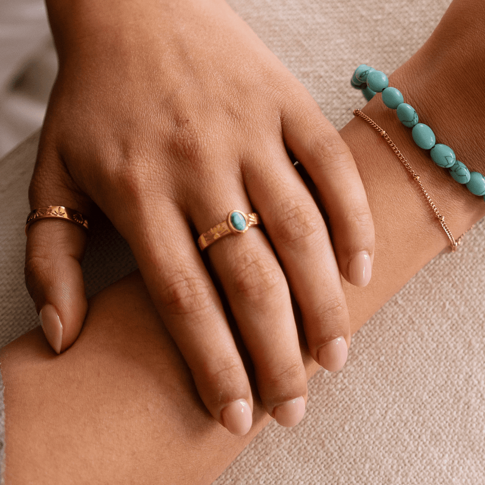 The Ocean Muse Ring - Turquoise Stone - Gold & Silver - Ocean Native