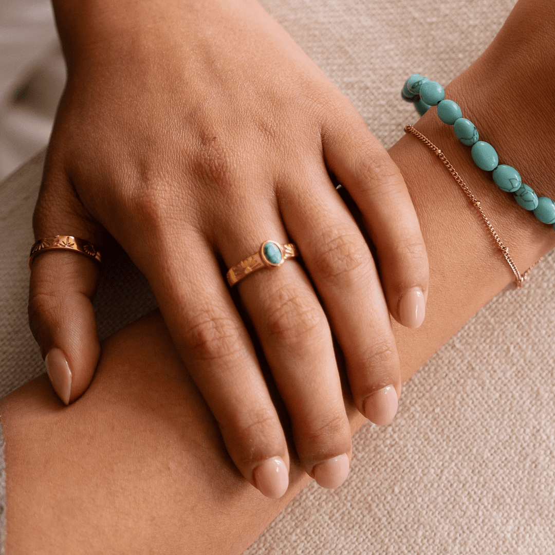 The Ocean Muse Ring - Turquoise Stone - Gold &amp; Silver - Ocean Native