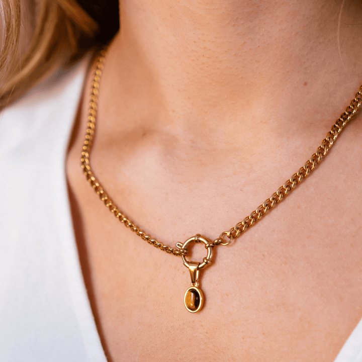 Tigers Eye Charm Neckalce - Ocean Native