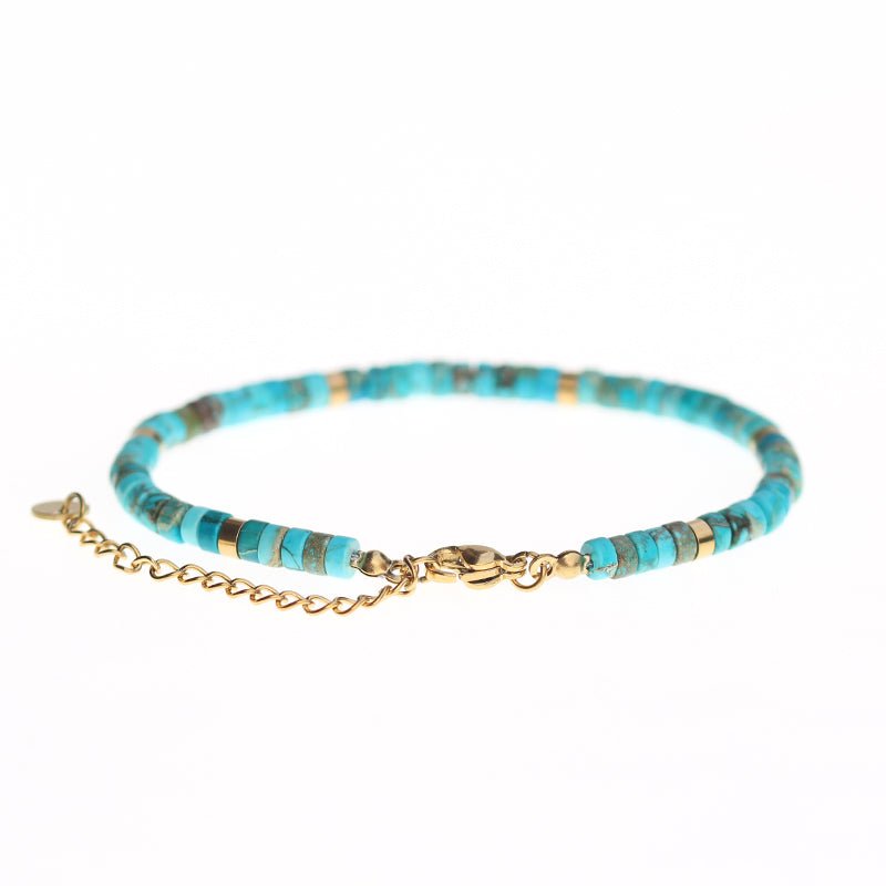 Turquoise Beaded Natural Stone Bracelet - Ocean Native