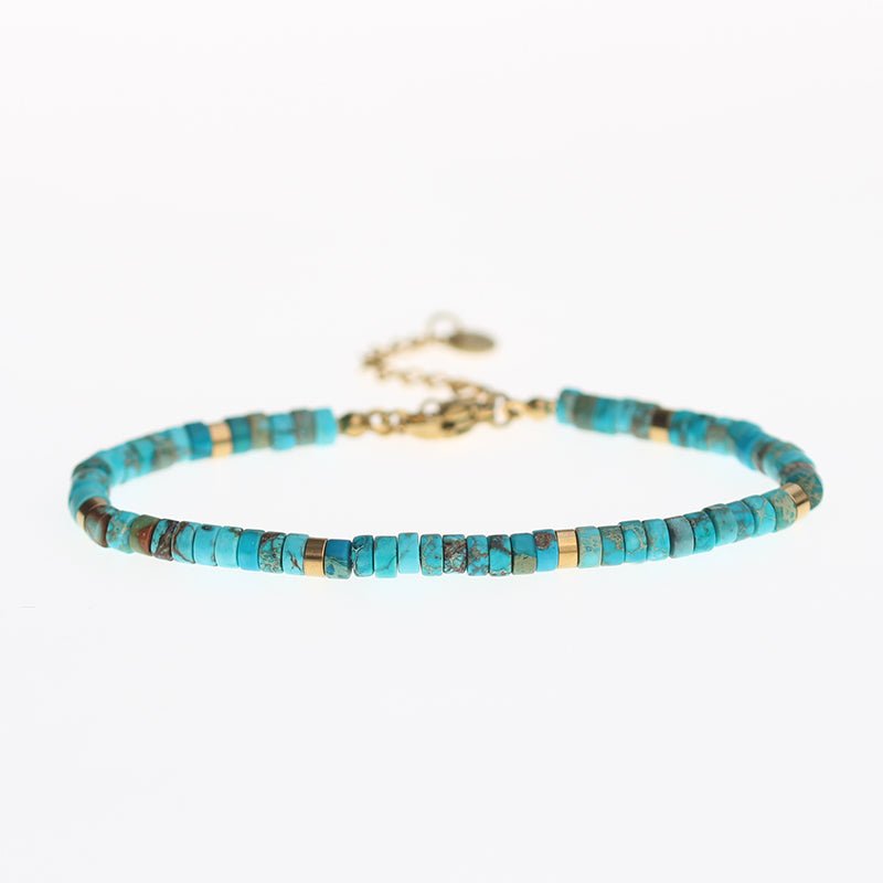 Turquoise Beaded Natural Stone Bracelet - Ocean Native