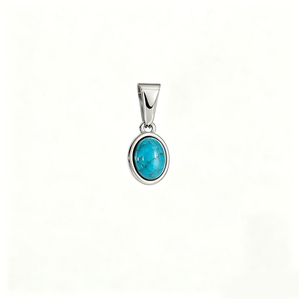 Turquoise Drop Charm - Silver - Ocean Native