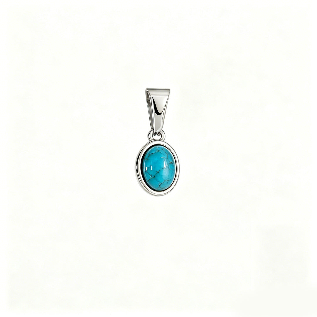 Turquoise Drop Charm - Silver - Ocean Native