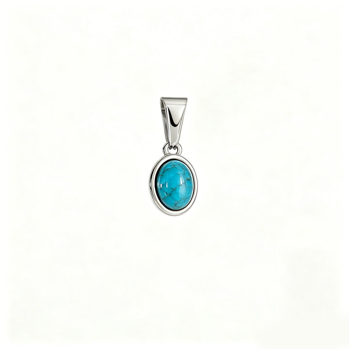 Turquoise Drop Charm - Silver - Ocean Native