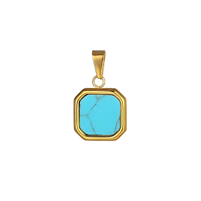 Turquoise Square Pendant Charm - Ocean Native