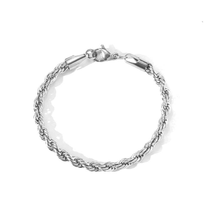 Twisted Rope Bracelet - Silver - Ocean Native