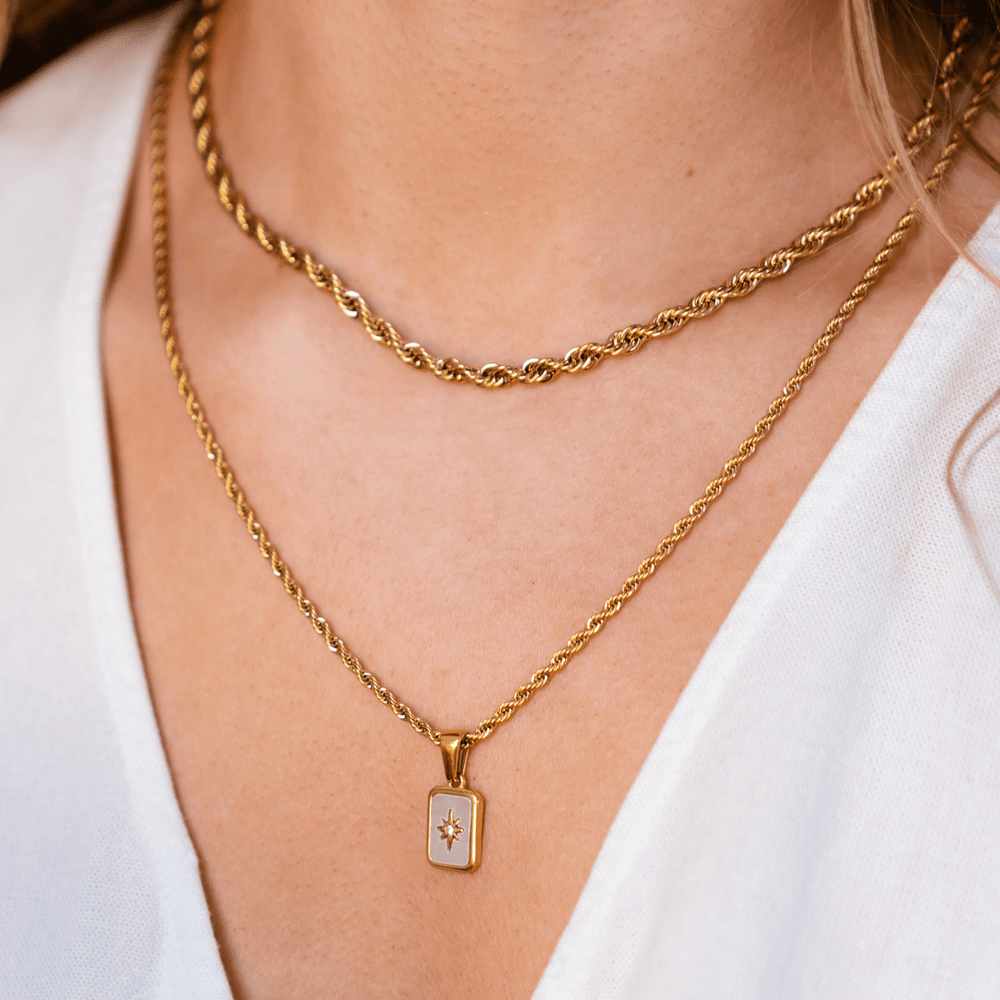 Twisted Rope Necklace - Fine (Longer Length) - Ocean Native