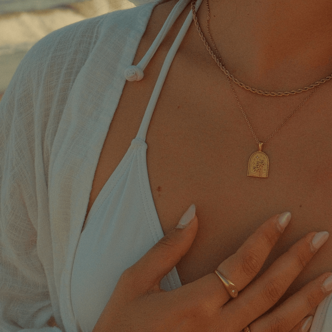 Twisted Rope Necklace - Thin - Gold - Ocean Native