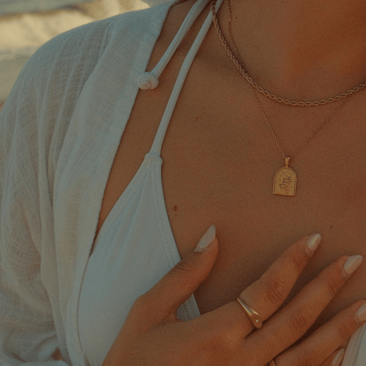 Twisted Rope Necklace - Thin - Gold - Ocean Native