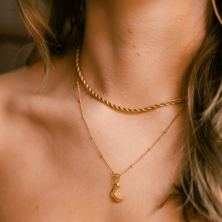 Twisted Rope Necklace - Thin - Gold - Ocean Native