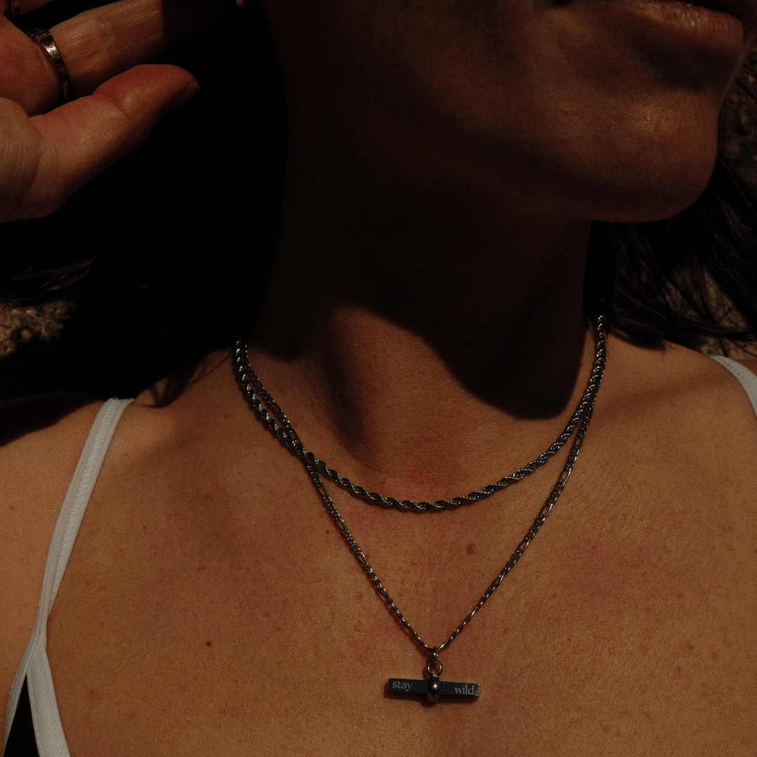 Twisted Rope Necklace - Thin - Silver - Ocean Native