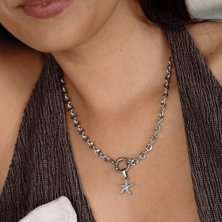 Under The Sea Starfish Pendant Charm - Silver - Ocean Native