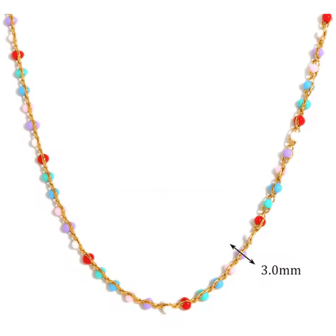 Viva Sol Beaded Chain Necklace - Ocean Native