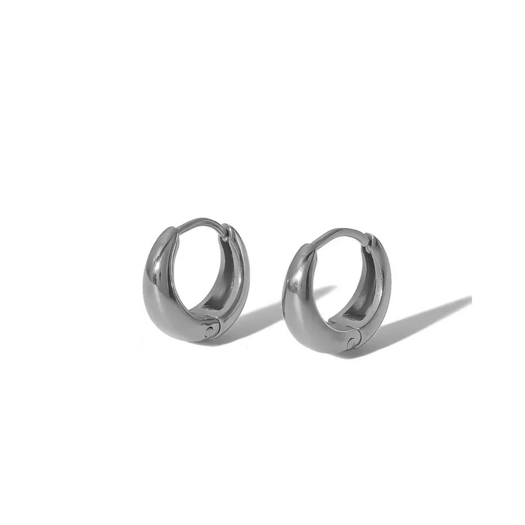 Luna Huggie Hoop Earrings 12mm Silver