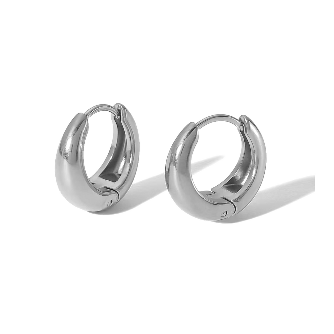 Luna Huggie Hoop Earrings 16mm - Silver